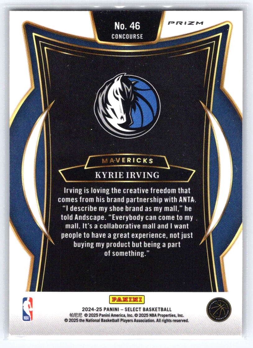 2024-25 Panini Select #46 Kyrie Irving Orange Flash Prizm