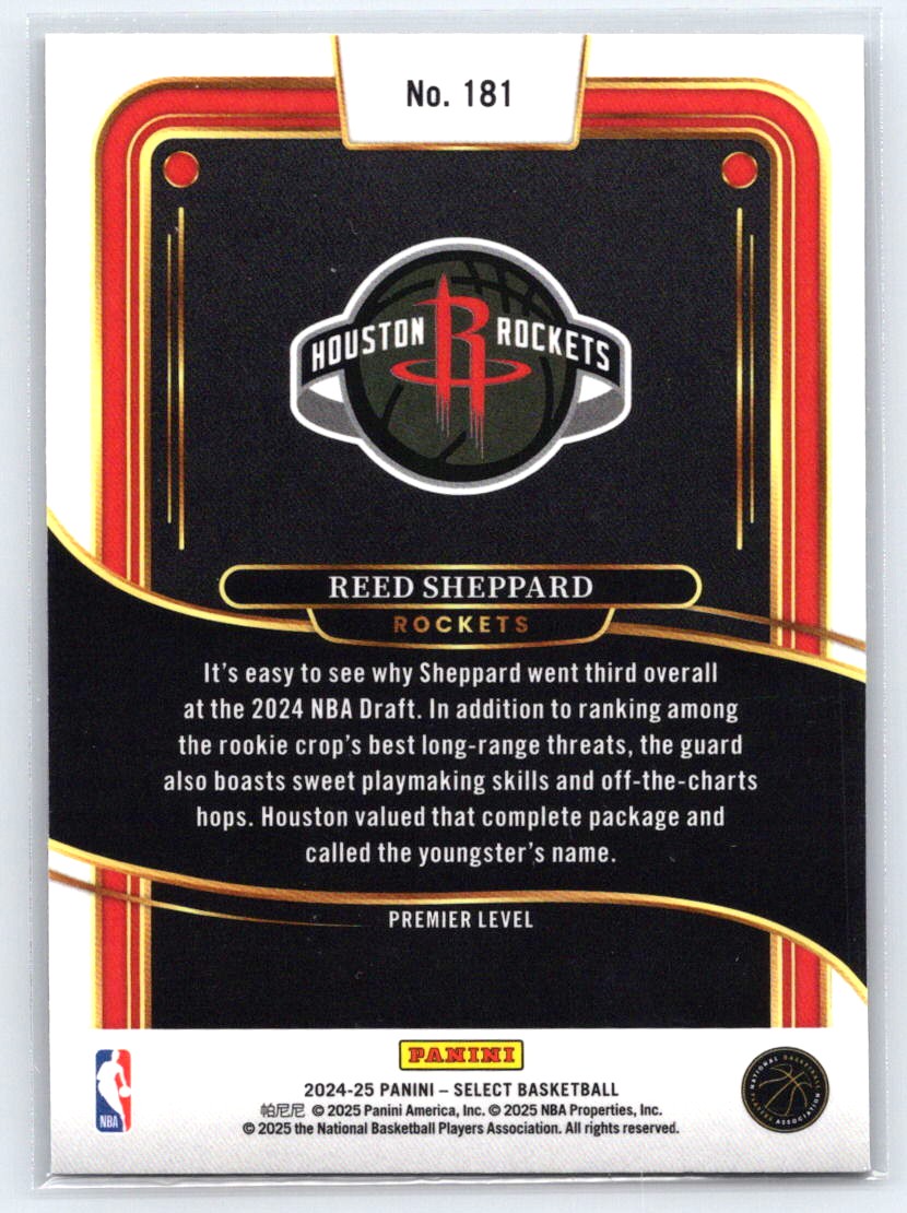 2024-25 Panini Select #181 Reed Sheppard