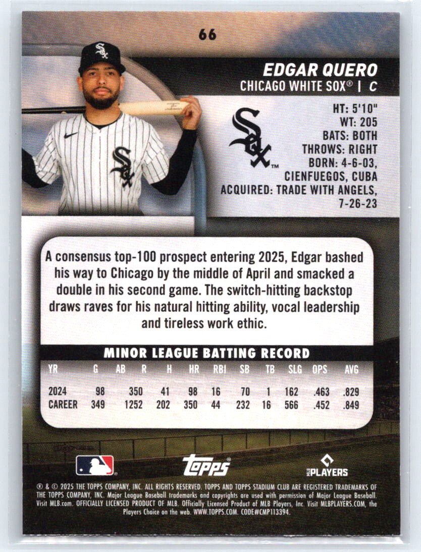 2025 Stadium Club #66 Edgar Quero