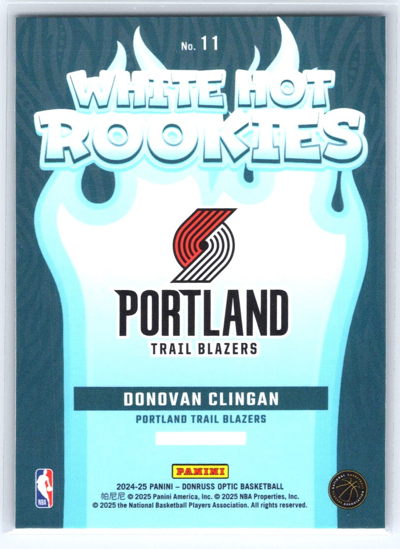 2024-25 Donruss Optic #11 Donovan Clingan White Hot Rookies