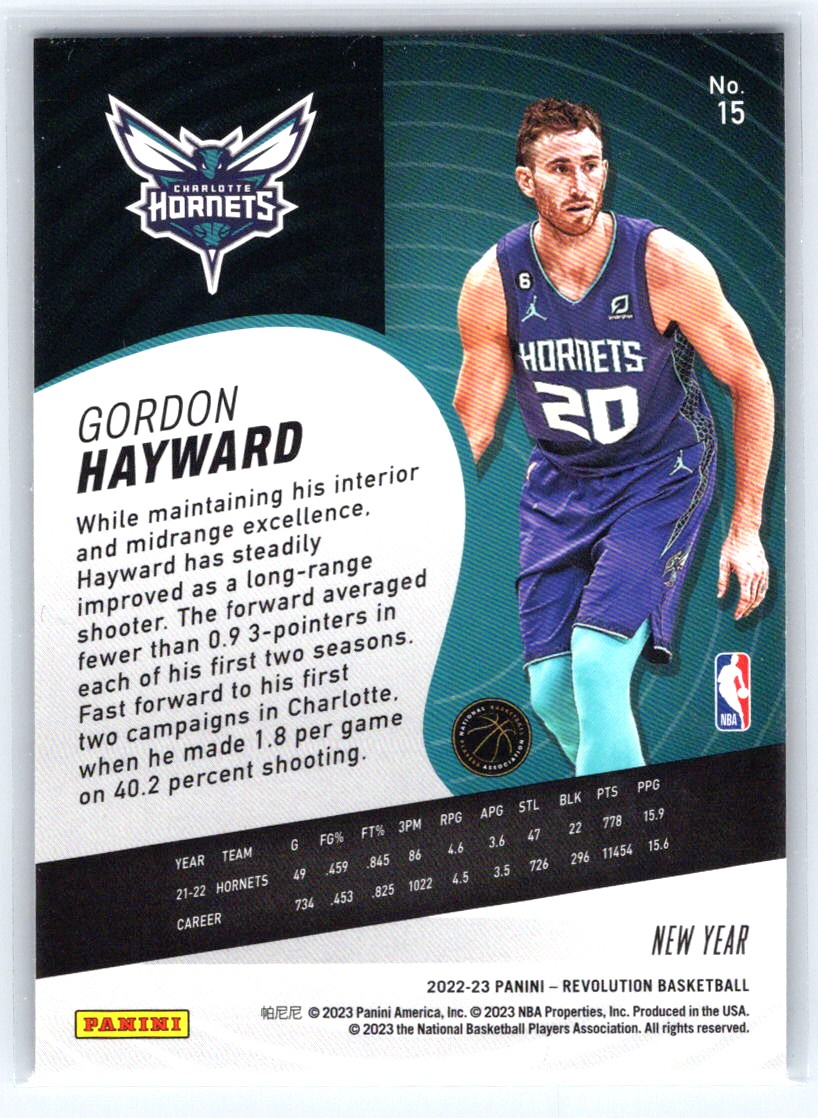 2022-23 Panini Revolution #15 Gordon Hayward Chinese New Year