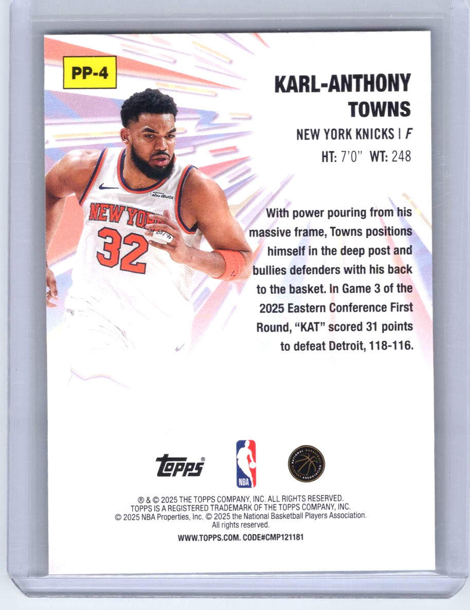 2025-26 Topps #PP-4 Karl-Anthony Towns Power Players