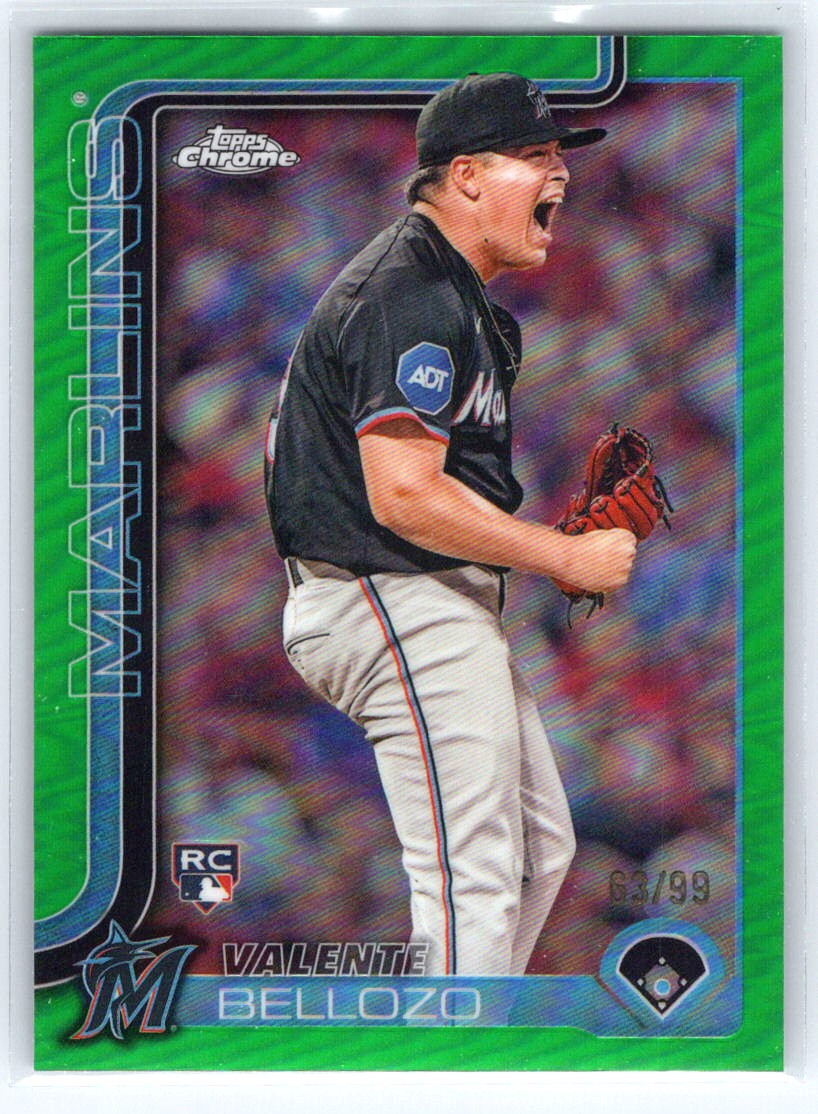 2025 Topps Chrome #122 Valente Bellozo Green Refractors #/99