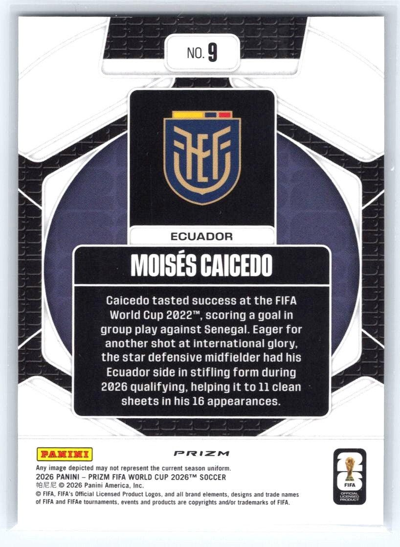 2026 Panini Prizm FIFA World Cup #9 Moises Caicedo Trophy Hunting