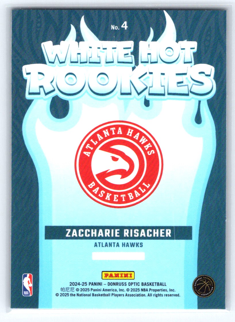 2024-25 Donruss Optic #4 Zaccharie Risacher White Hot Rookies