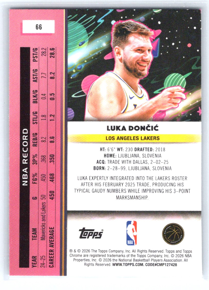 2025-26 Topps Chrome Cosmic #66 Luka Dončić
