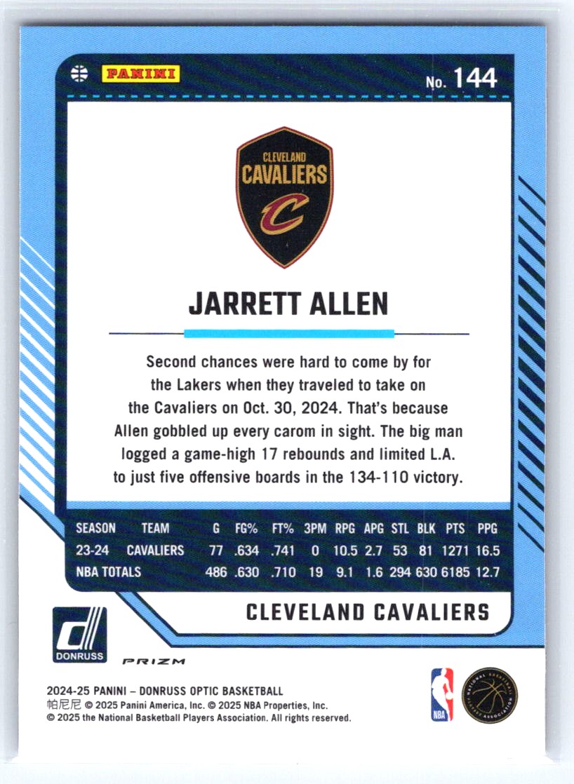 2024-25 Donruss Optic #144 Jarrett Allen Hyper Pink