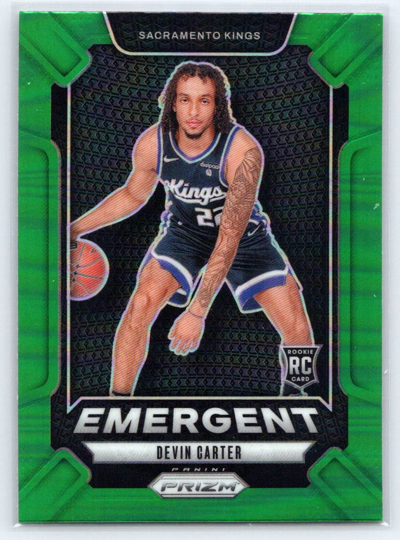 2024-25 Panini Prizm #9 Devin Carter Emergent Prizms Green