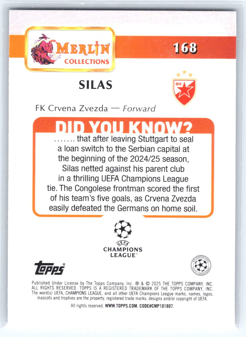 2024-25 Merlin UEFA Club Competitions #168 Silas Atomic