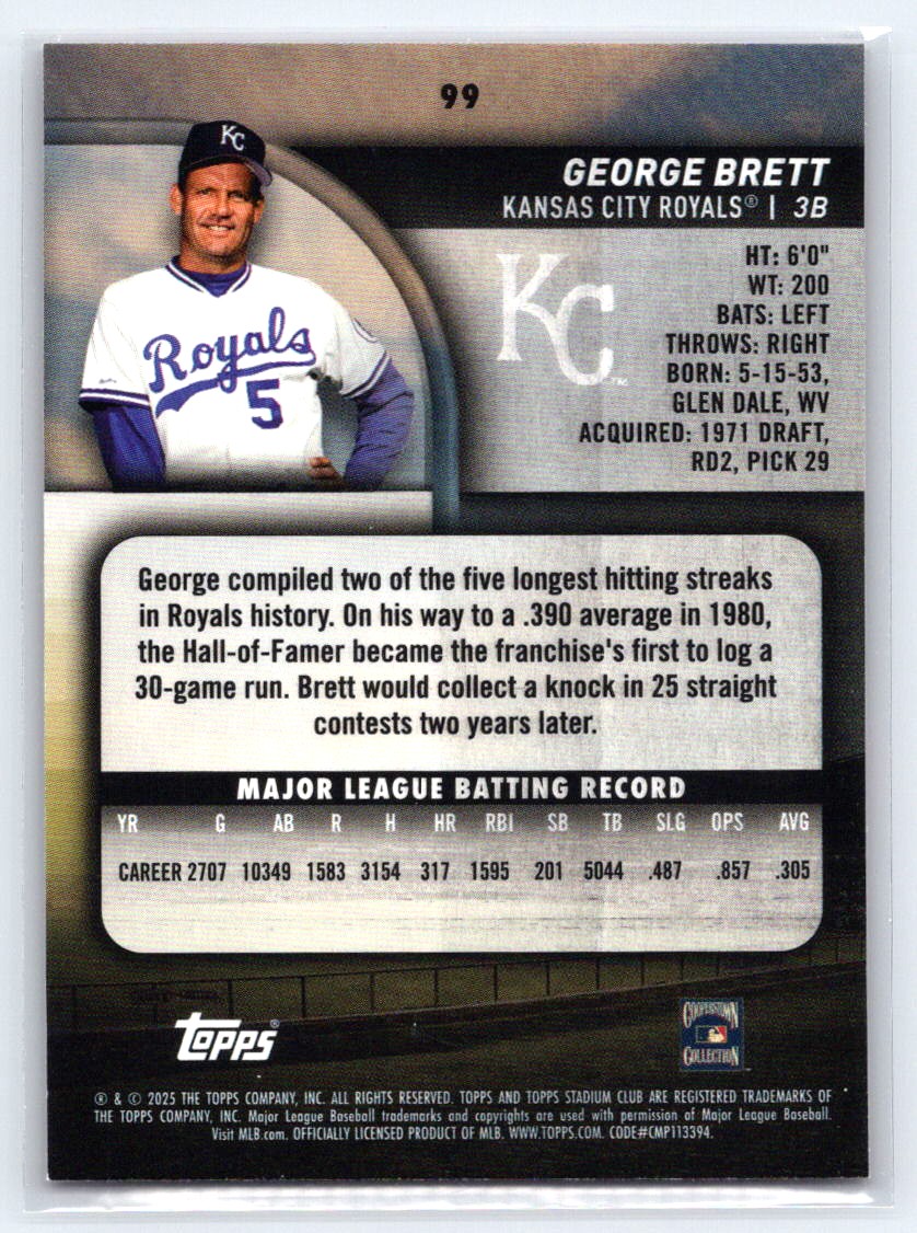 2025 Stadium Club #99 George Brett Red Foil