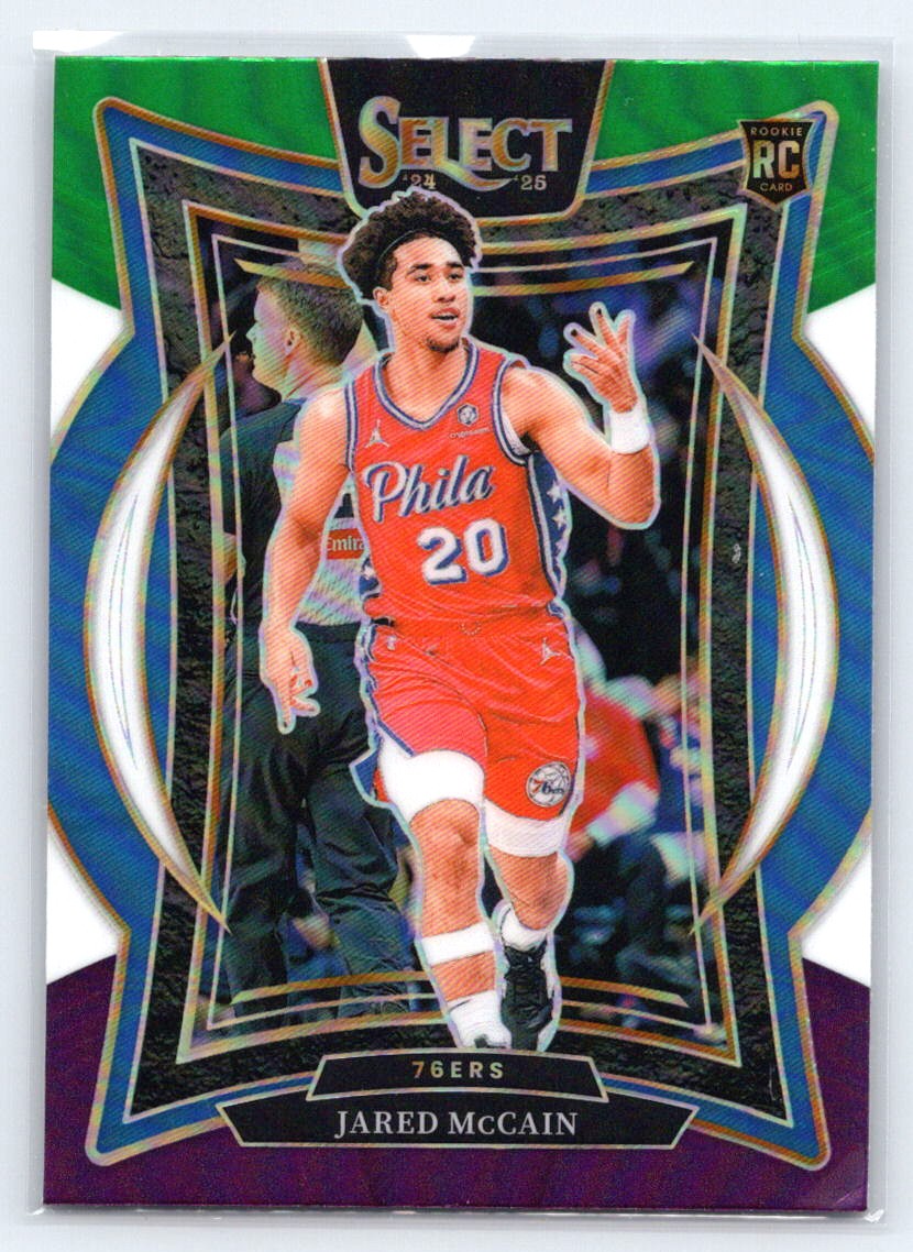 2024-25 Panini Select #82 Jared McCain Green White Purple Prizm
