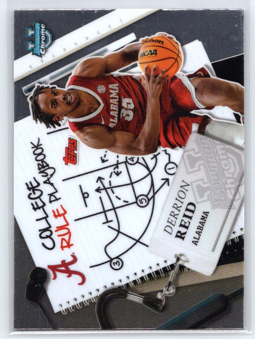 2024-25 Bowman University Chrome #CRP-7 Derrion Reid College Rule Playbook
