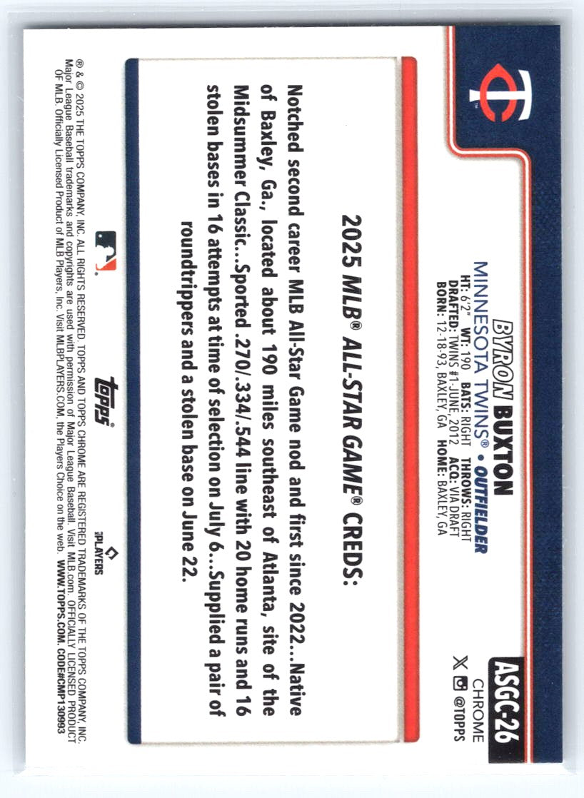 2025 Topps Chrome Update #ASGC-26 Byron Buxton 2025 All-Star Game