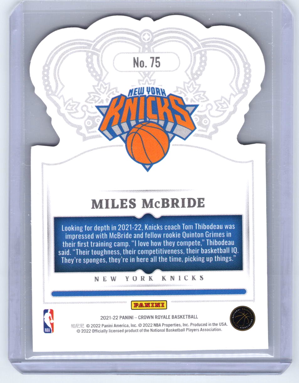 2021-22 Panini Crown Royale #75 Miles McBride Crystal