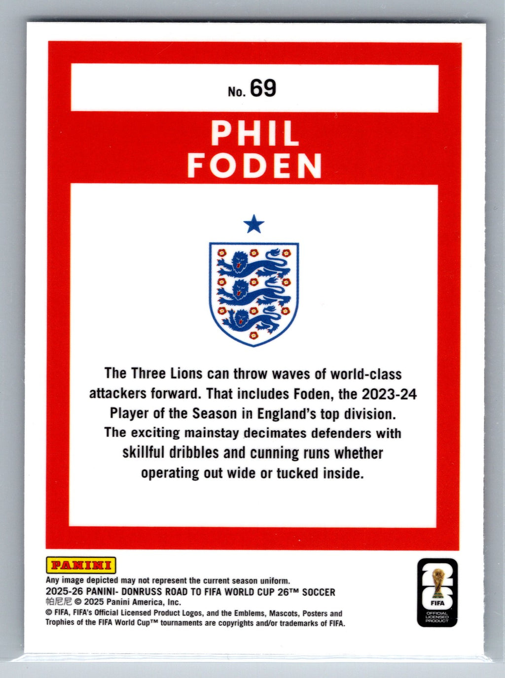2025-26 Donruss Road to FIFA World Cup #69 Phil Foden Optic