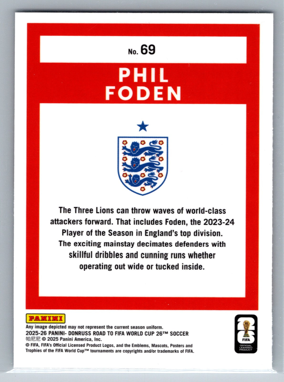 2025-26 Donruss Road to FIFA World Cup #69 Phil Foden Optic