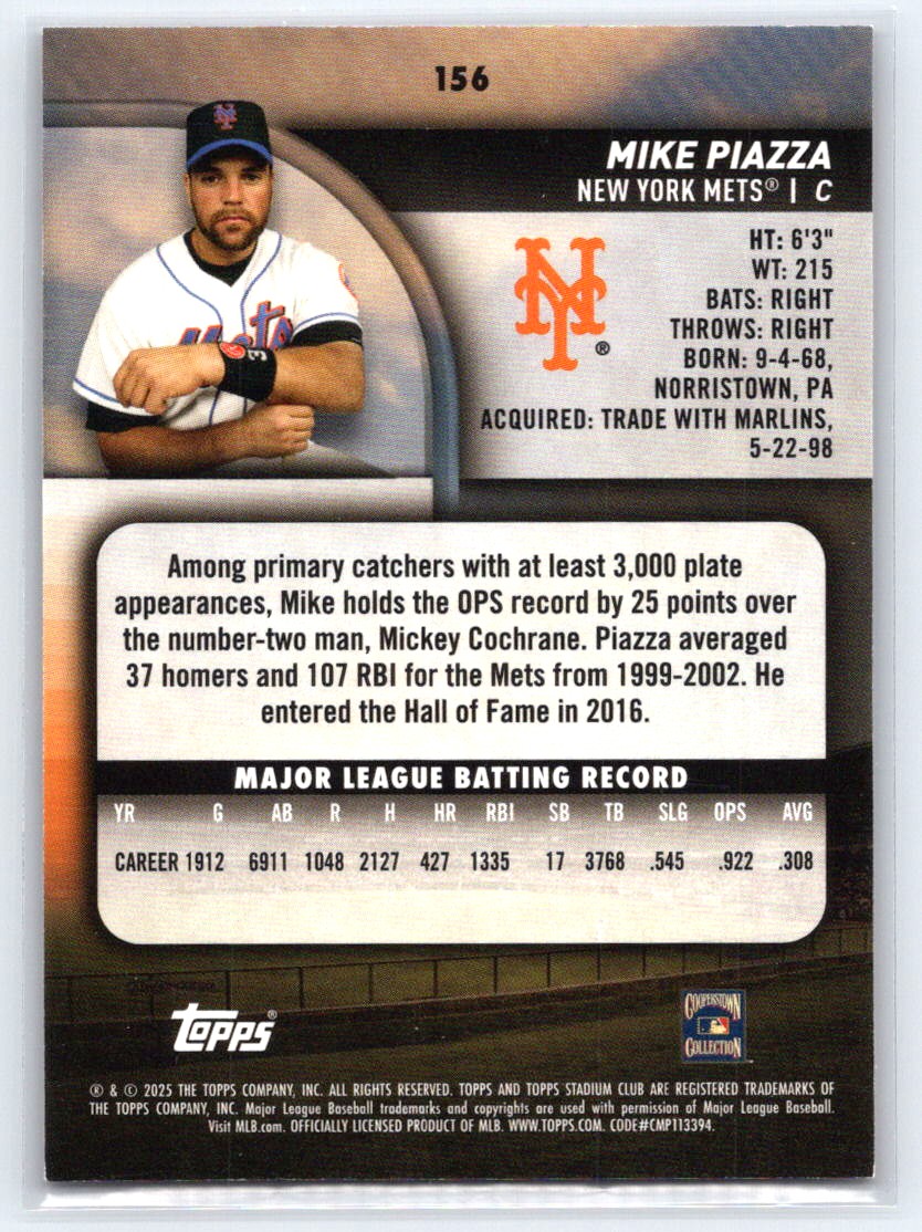2025 Stadium Club #156 Mike Piazza Bronze Foil