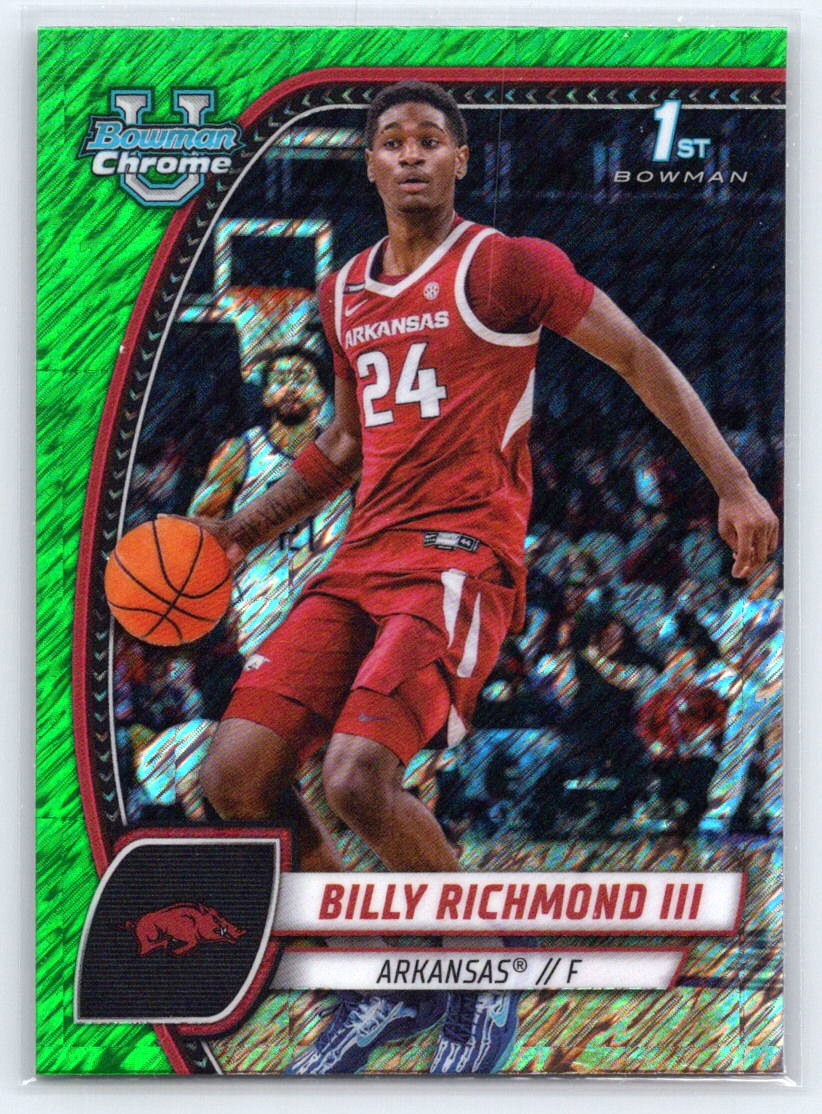 2024-25 Bowman University Chrome #10 Billy Richmond III Green Shimmer Refractor