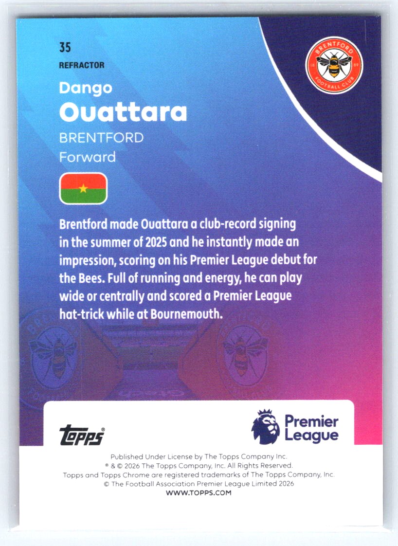 2025-26 Topps Chrome Premier League #35 Dango Ouattara Refractor