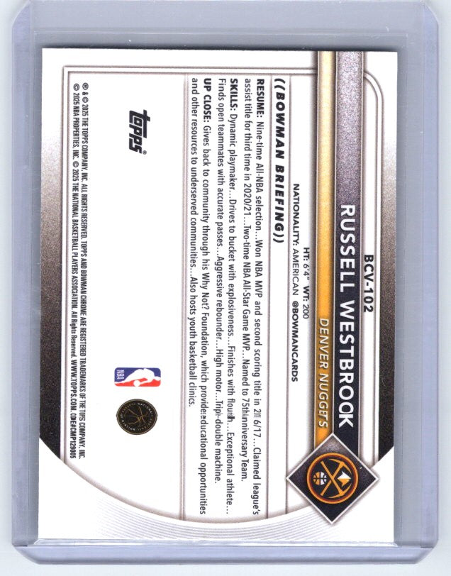2025-26 Bowman #BCV-102 Russell Westbrook Chrome Reptilian Refractors
