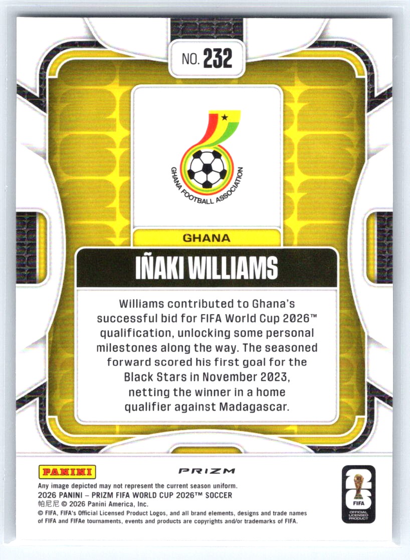 2026 Panini Prizm FIFA World Cup #232 Inaki Williams Wave