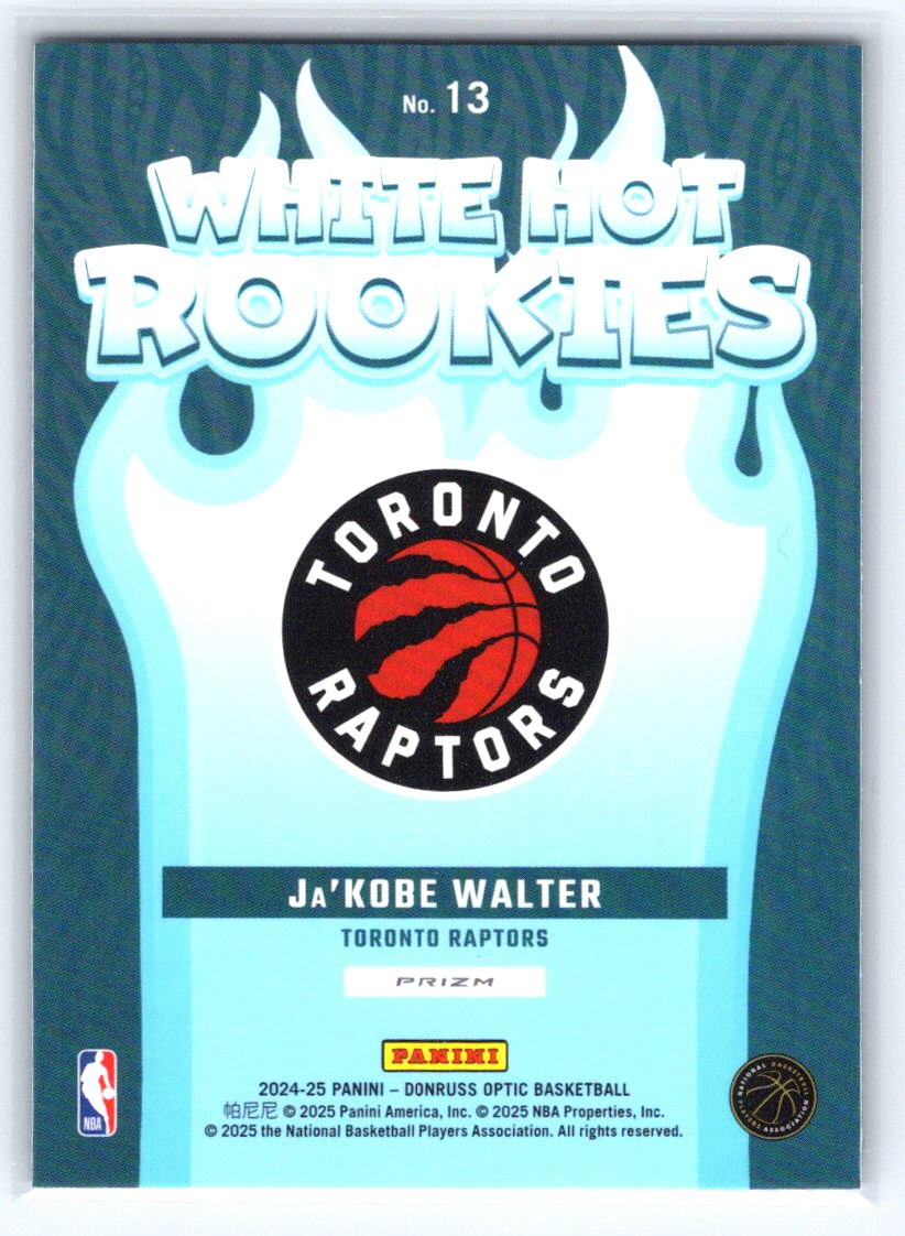 2024-25 Donruss Optic #13 Ja'Kobe Walter White Hot Rookies Purple