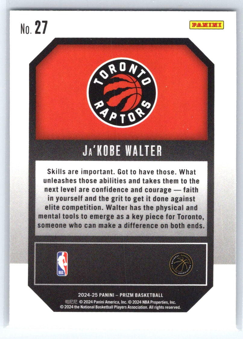 2024-25 Panini Prizm #27 Ja'Kobe Walter Emergent