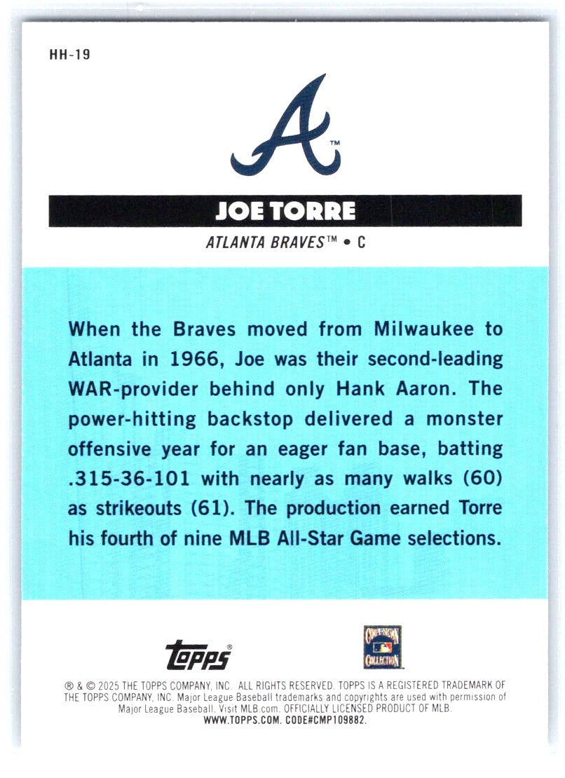 2025 Topps All-Star Game #HH-19 Joe Torre Homegrown Heroes