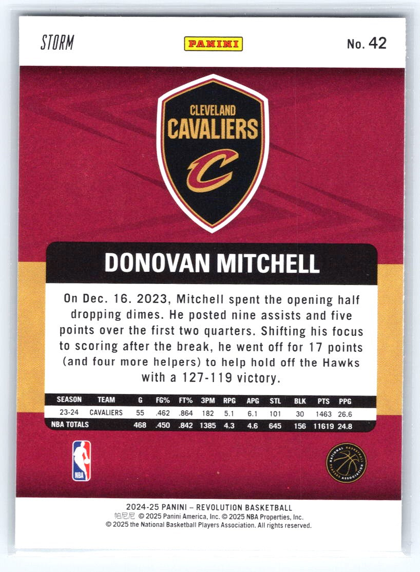 2024-25 Panini Revolution #42 Donovan Mitchell Blue Storm