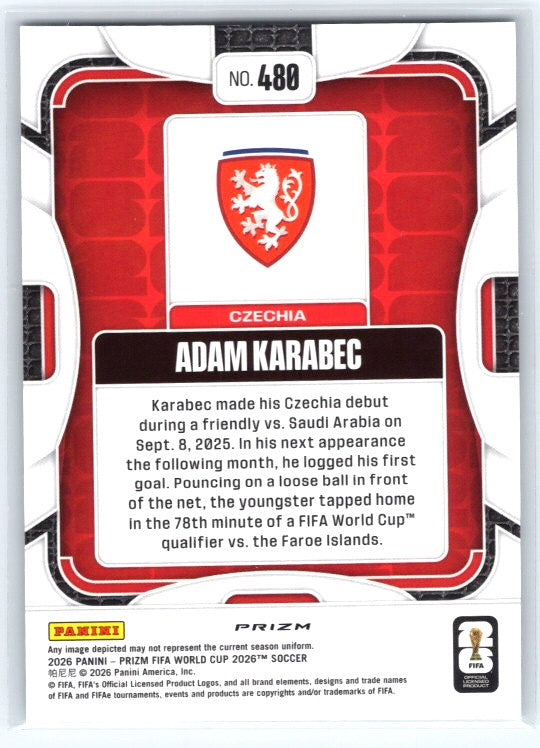 2026 Panini Prizm FIFA World Cup #480 Adam Karabec Wave Prizms