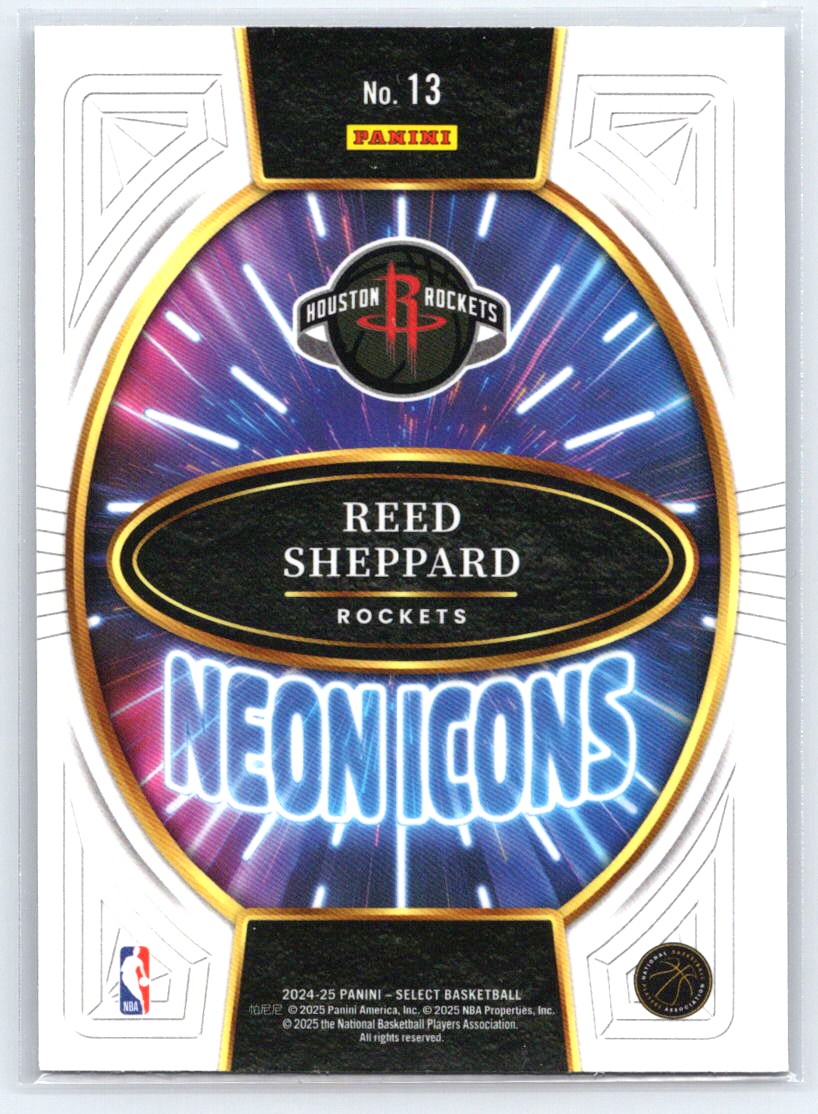 2024-25 Panini Select #13 Reed Sheppard Neon Icons