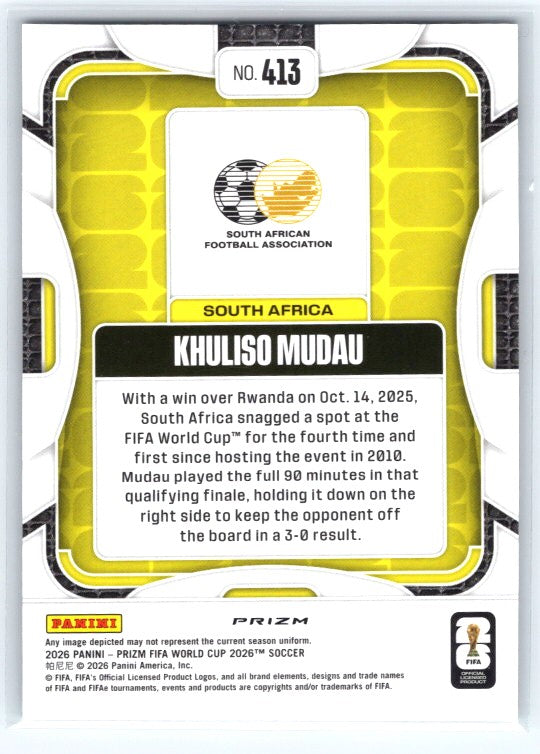 2026 Panini Prizm FIFA World Cup #413 Khuliso Mudau Wave Prizms