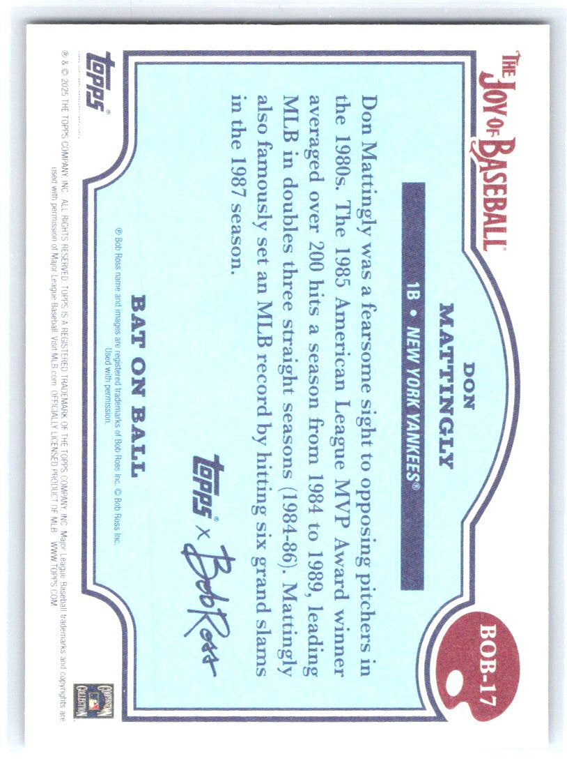 2025 Topps x Bob Ross: The Joy of Baseball #BOB-17 Don Mattingly Bat On Ball