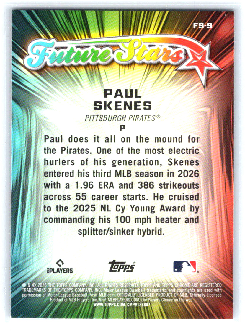 2026 Topps Chrome #FS-9 Paul Skenes Future Stars